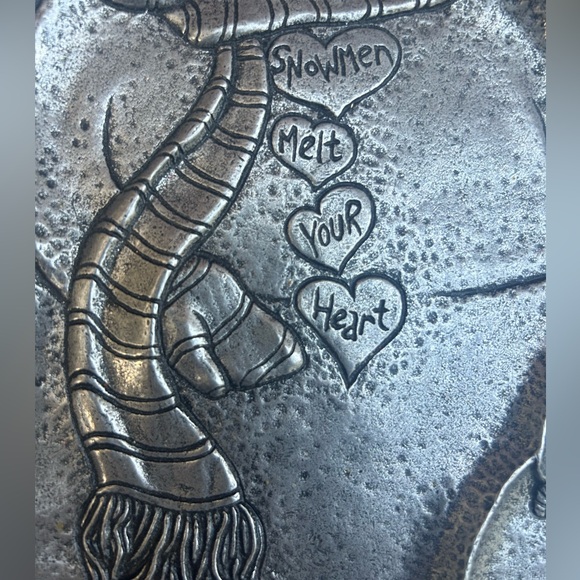 VINTAGE CARSON STATESMETAL SNOWMEN MELT YOUR HEART SECTIONED PEWTER PLATE USA C8 - Picture 3 of 7